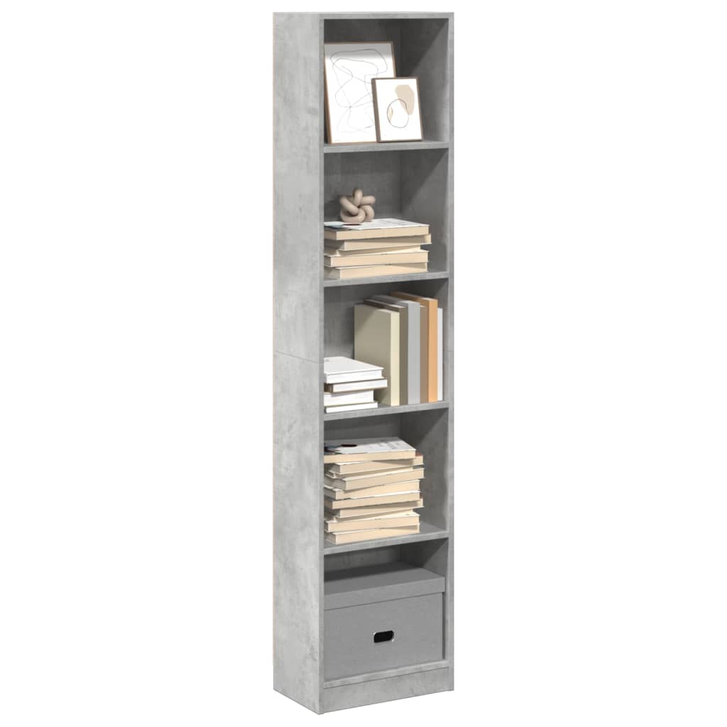 Regal za knjige boja betona 40x24x176 cm konstruirano drvo