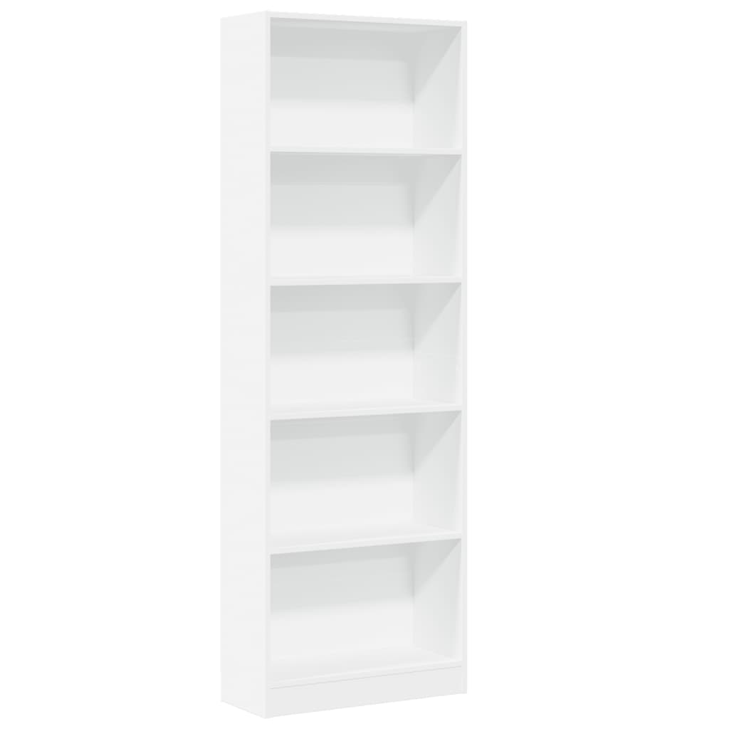 Biblioteka bijela 60x24x176 cm Inženirsko drvo