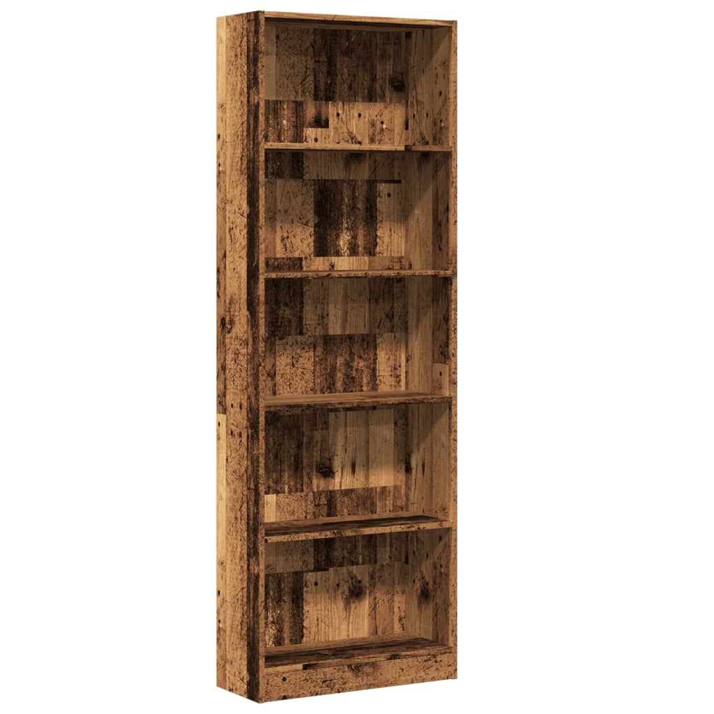 Regal za knjige boja starog drva 60x24x176 cm drveni