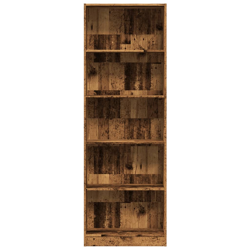 Regal za knjige boja starog drva 60x24x176 cm drveni