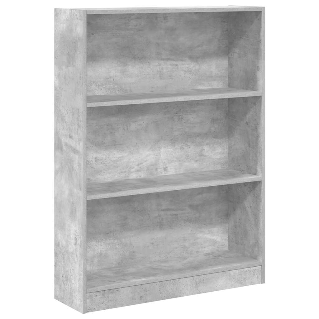Regal za knjige boja betona 80x24x109 cm konstruirano drvo