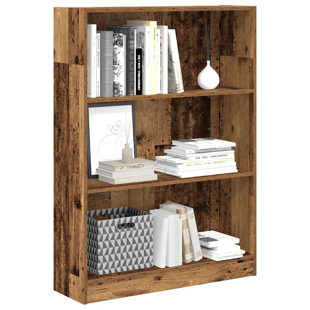 Regal za knjige boja starog drva 80x24x109 cm konstruirano drvo