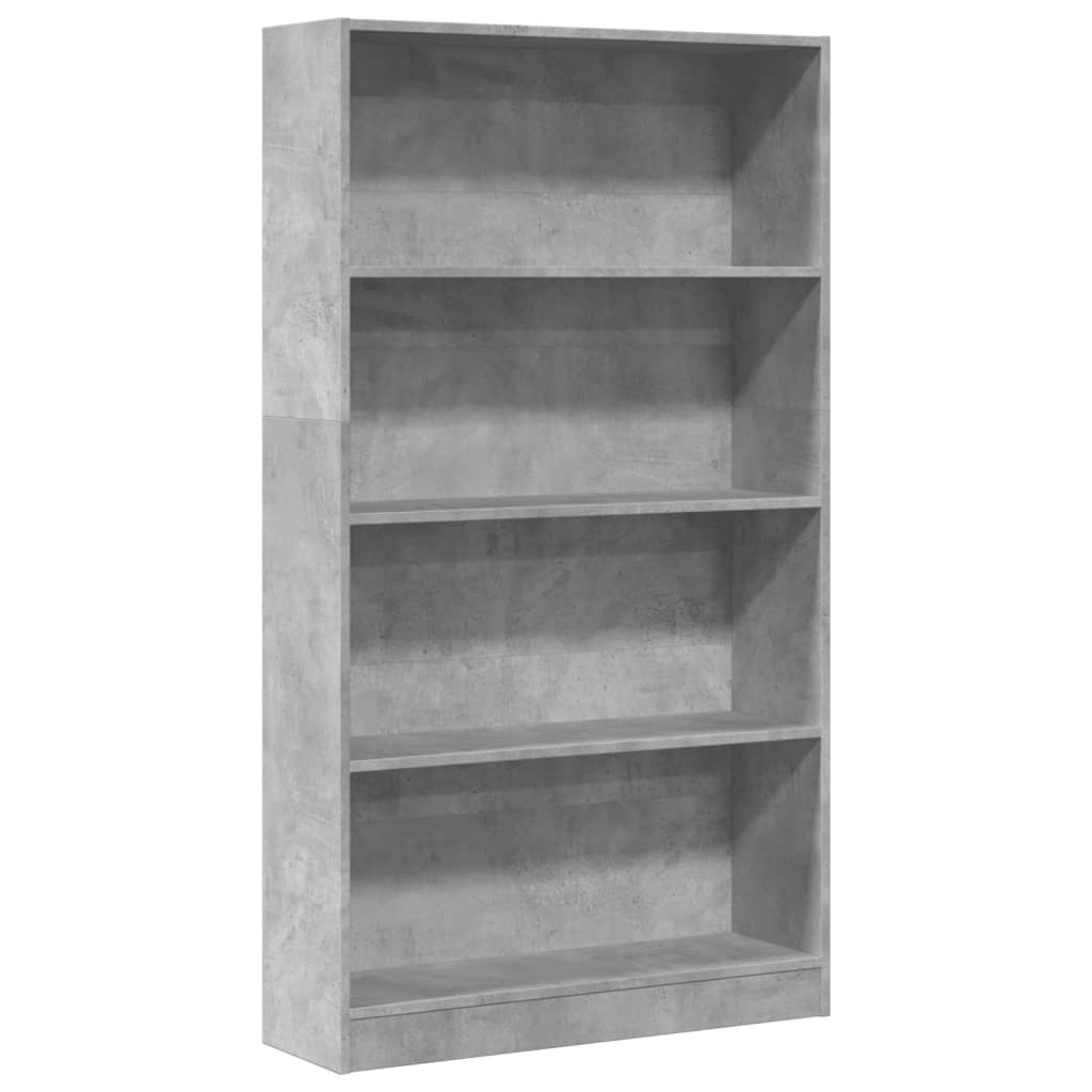 Regal za knjige boja betona 80x24x143 cm konstruirano drvo