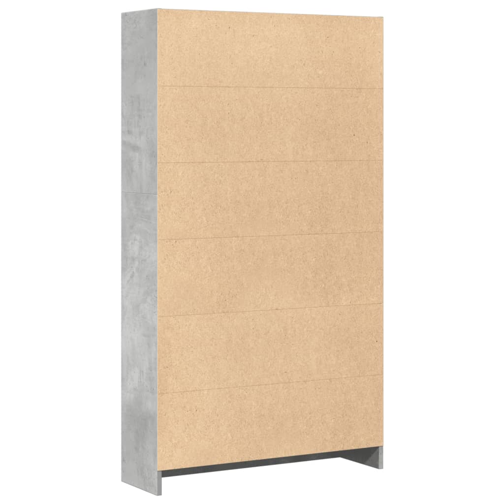 Regal za knjige boja betona 80x24x143 cm konstruirano drvo