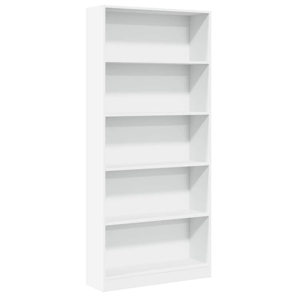 Regal za knjige bijeli 80 x 24 x 176 cm konstruirano drvo