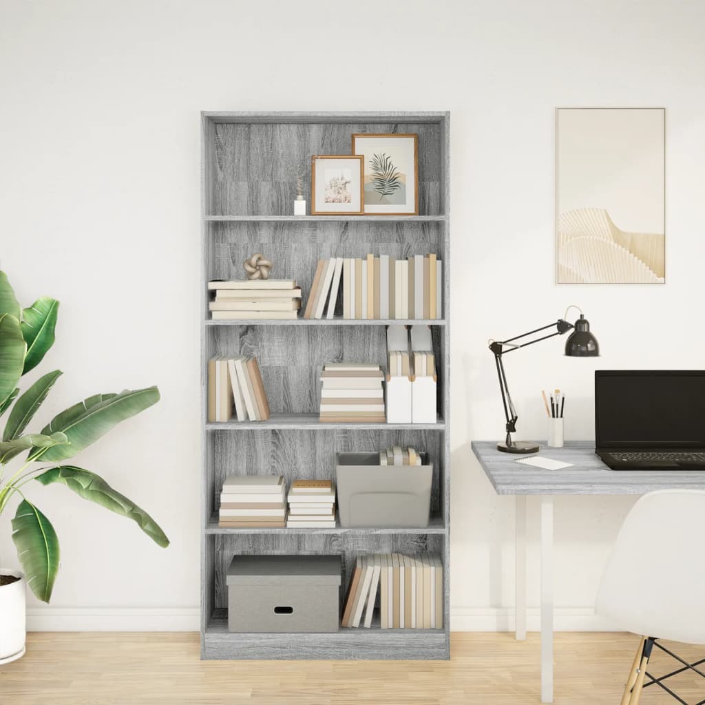 Regal za knjige boja hrasta 80x24x176 cm konstruirano drvo