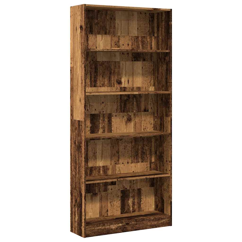 Regal za knjige boja starog drva 80x24x176 cm drveni