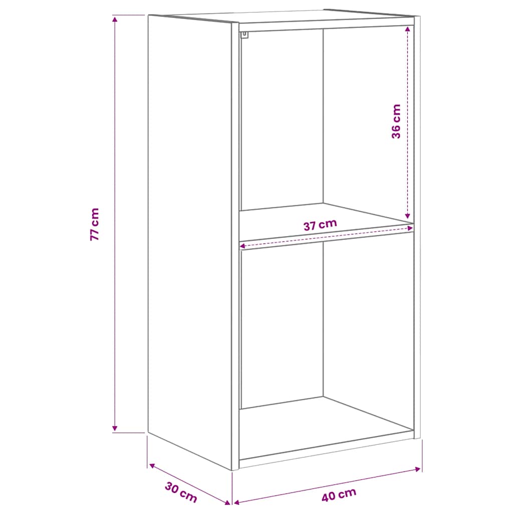 Regal za knjige boja hrasta 40x30x77 cm konstruirano drvo