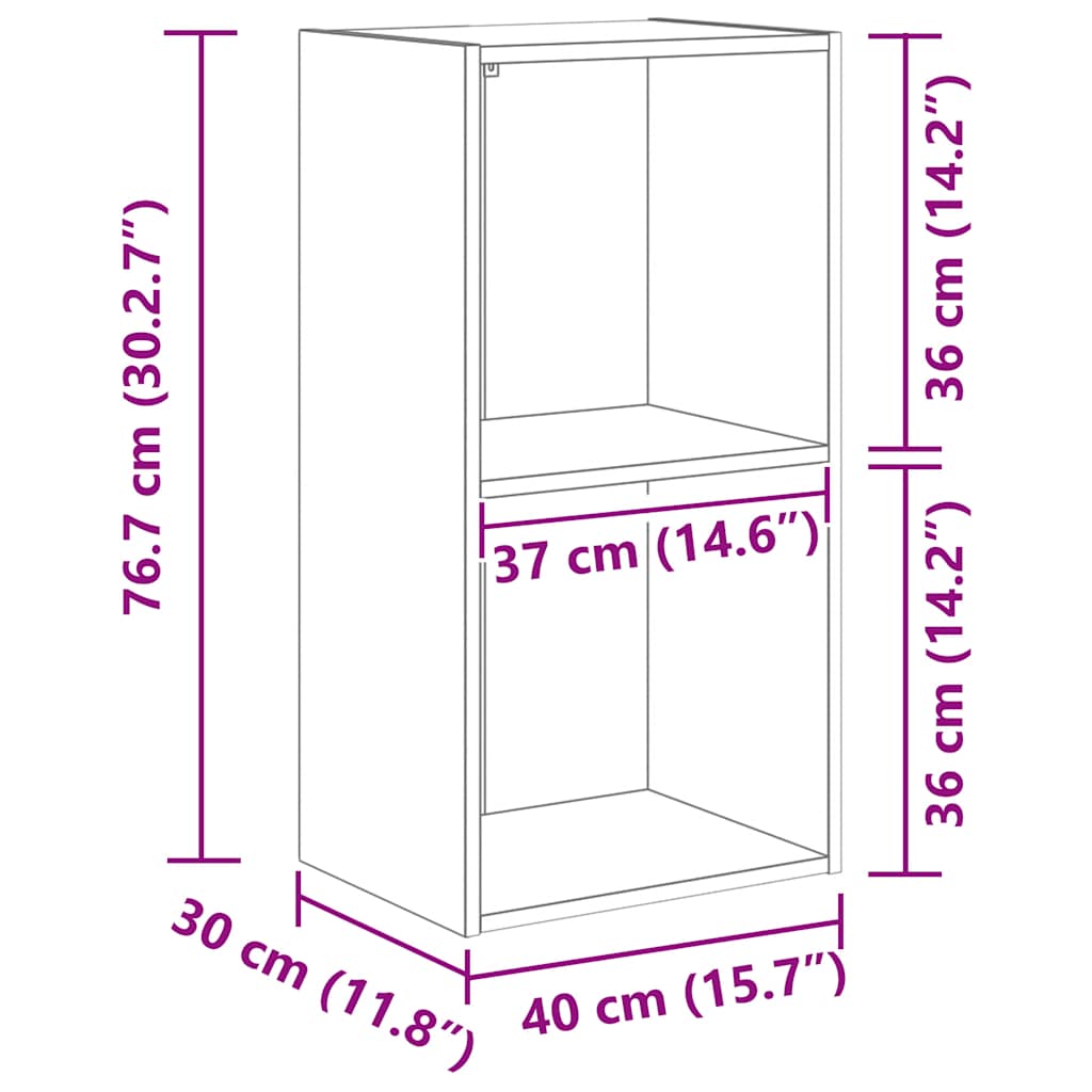 Regal za knjige boja hrasta 40x30x77 cm konstruirano drvo