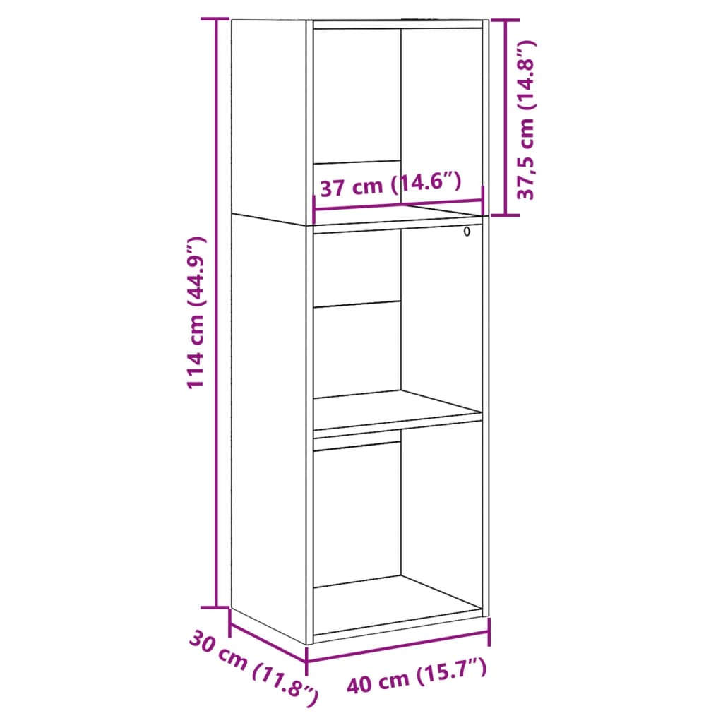 Regal za knjige boja hrasta 40x30x114 cm konstruirano drvo