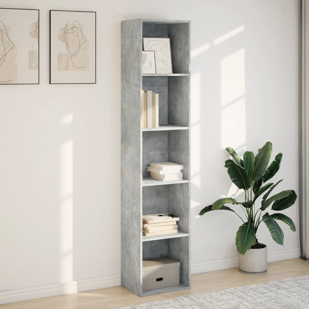 Regal za knjige boja betona 40x30x189 cm konstruirano drvo