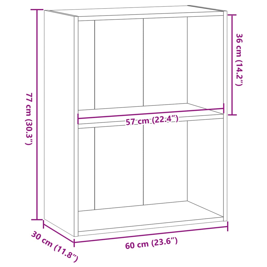 Regal za knjige boja hrasta 60x30x77 cm konstruirano drvo