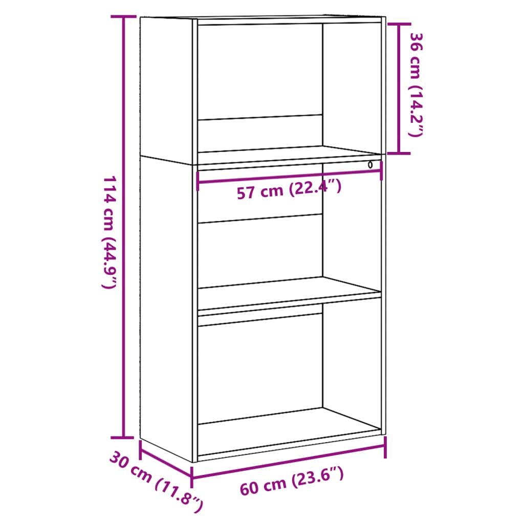 Regal za knjige bijeli 60x30x114 cm od konstruiranog drva