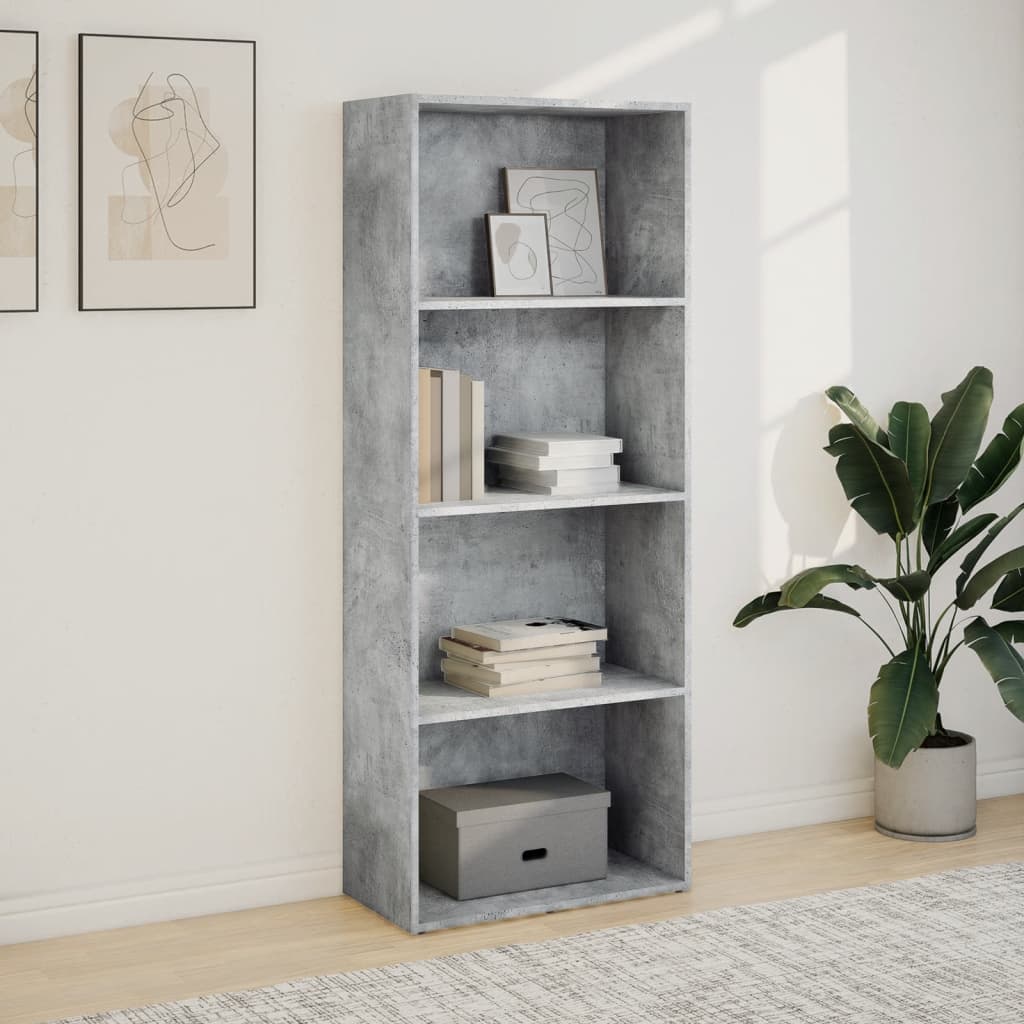 Regal za knjige boja betona 60x30x152 cm konstruirano drvo