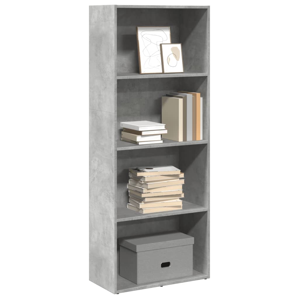 Regal za knjige boja betona 60x30x152 cm konstruirano drvo