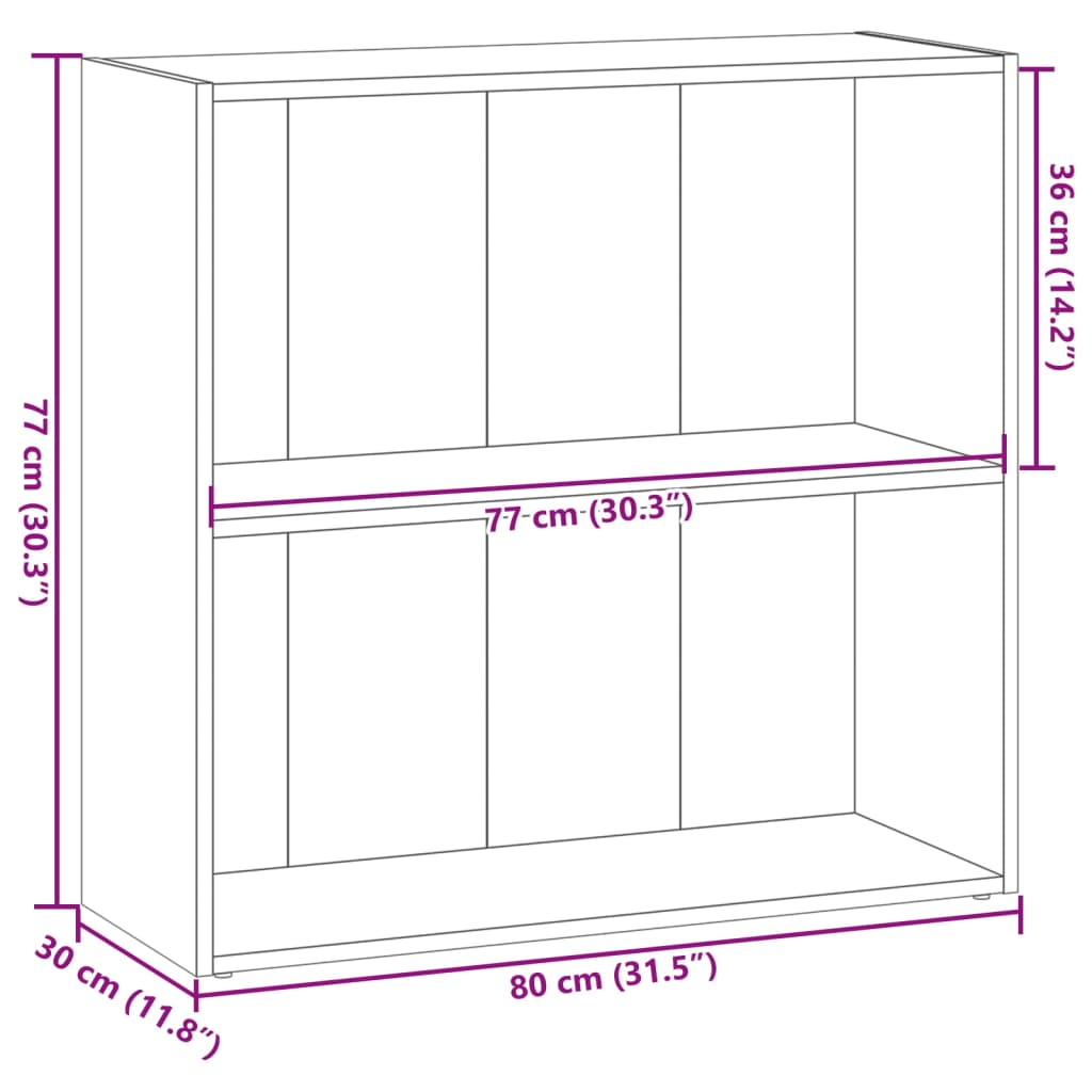 Regal za knjige boja hrasta 80x30x77 cm konstruirano drvo