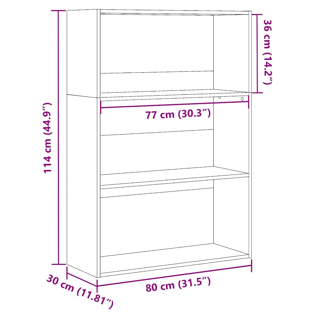 Regal za knjige boja hrasta 80x30x114 cm konstruirano drvo