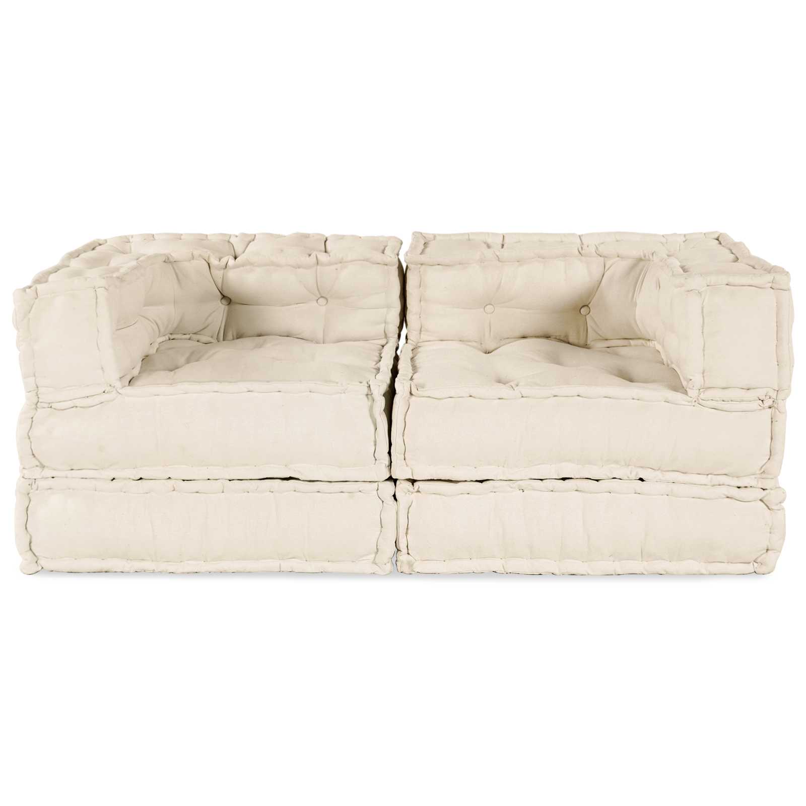 Modularna sofa 2 pcs Krem 140 x 70 x 56 cm Tkanina