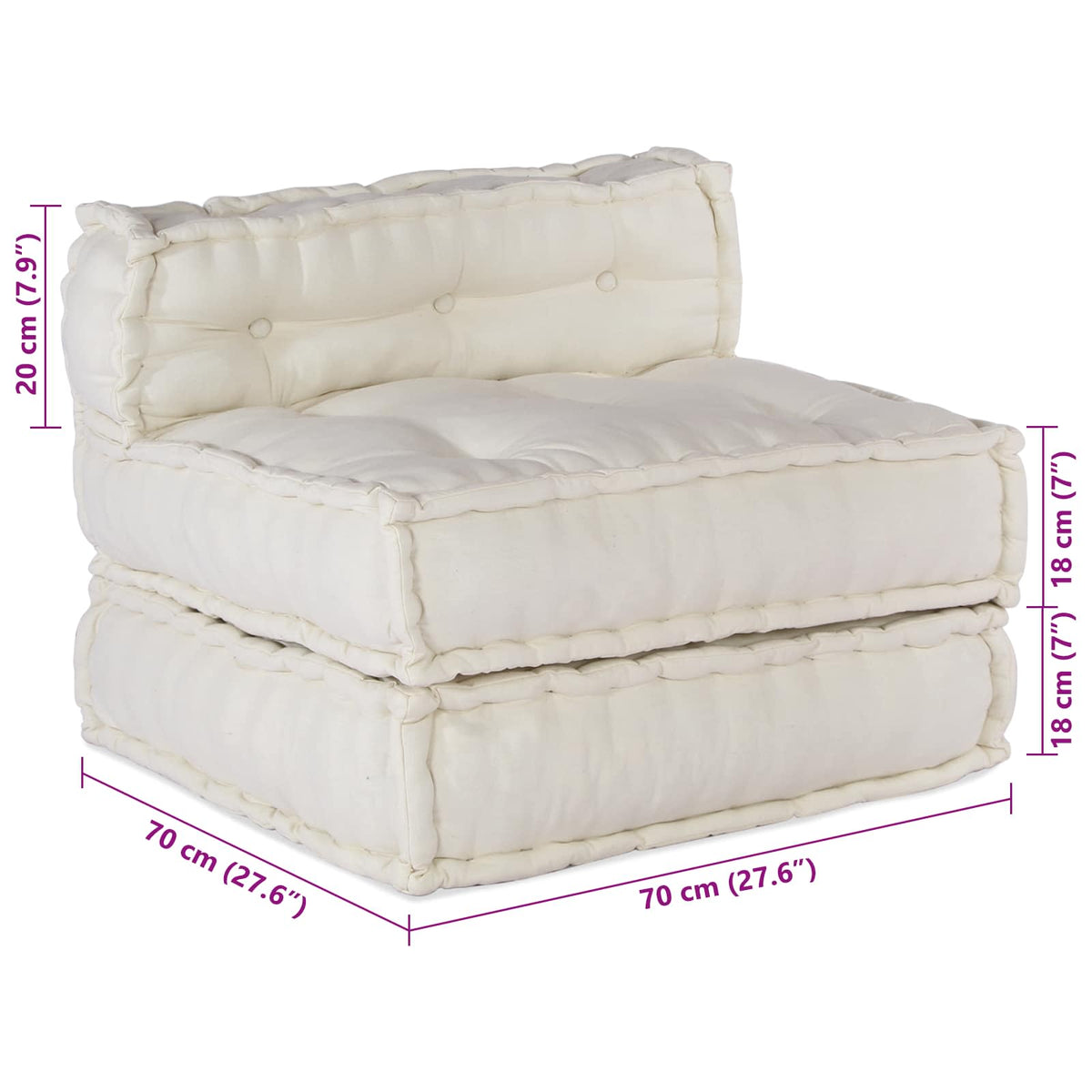 Modularna sofa 4 pcs Krem Tkanina