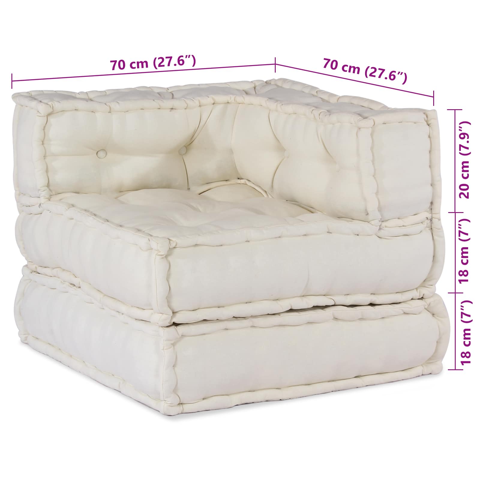 Modularna sofa 4 pcs Krem Tkanina