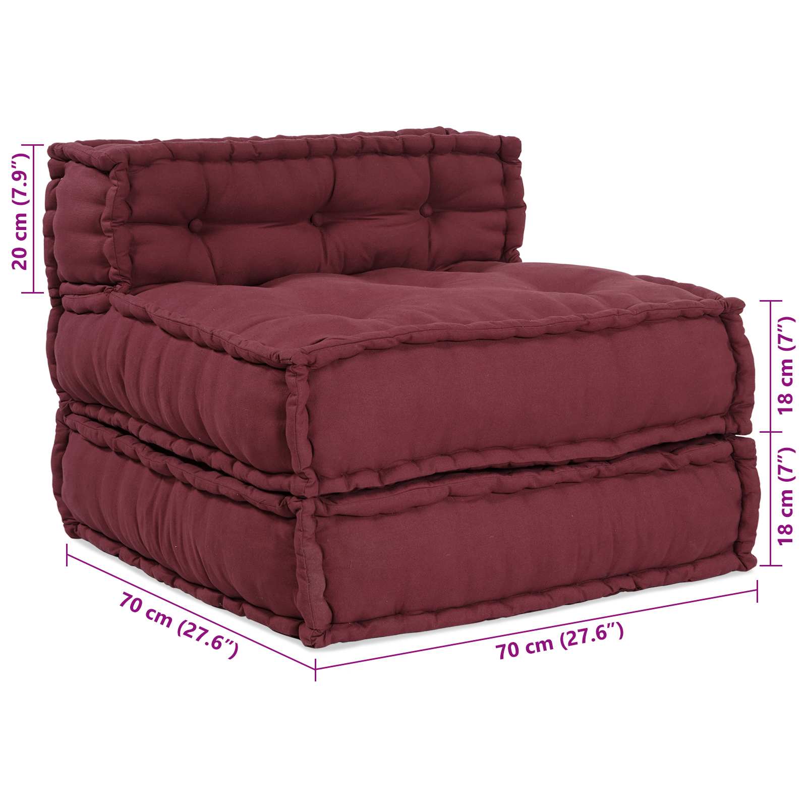 Modularna sofa 4 pcs Bordo Tkanina