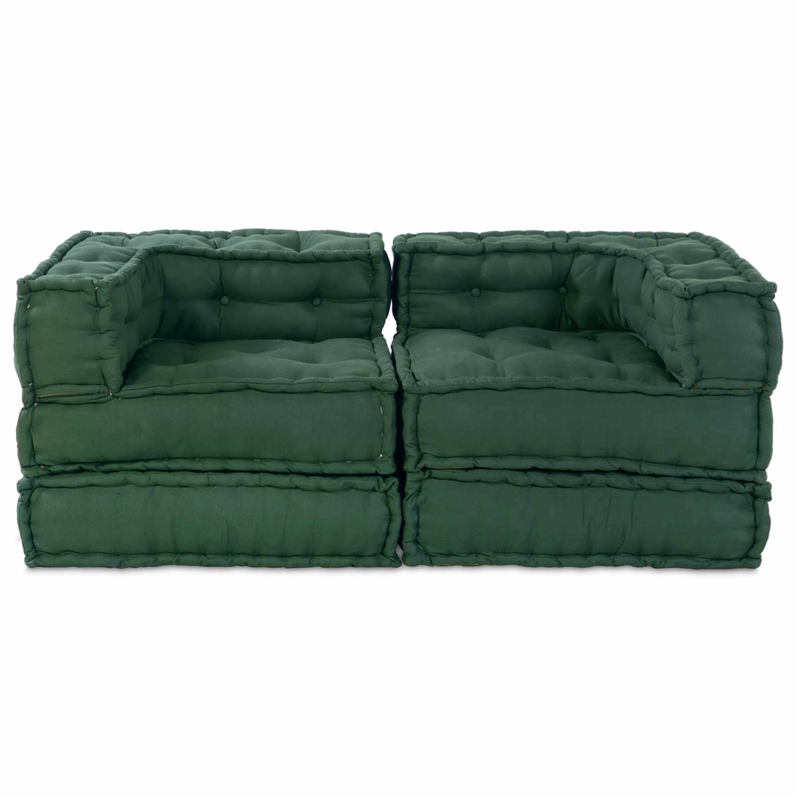 Modularna sofa 2 pcs Zelena 140 x 70 x 56 cm Tkanina