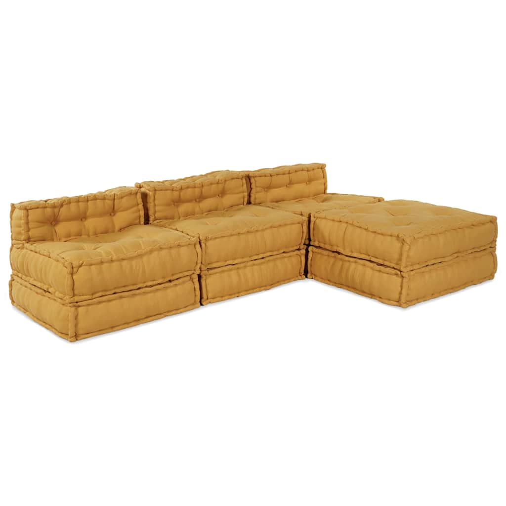 Modularna sofa 4 pcs Žuta Tkanina
