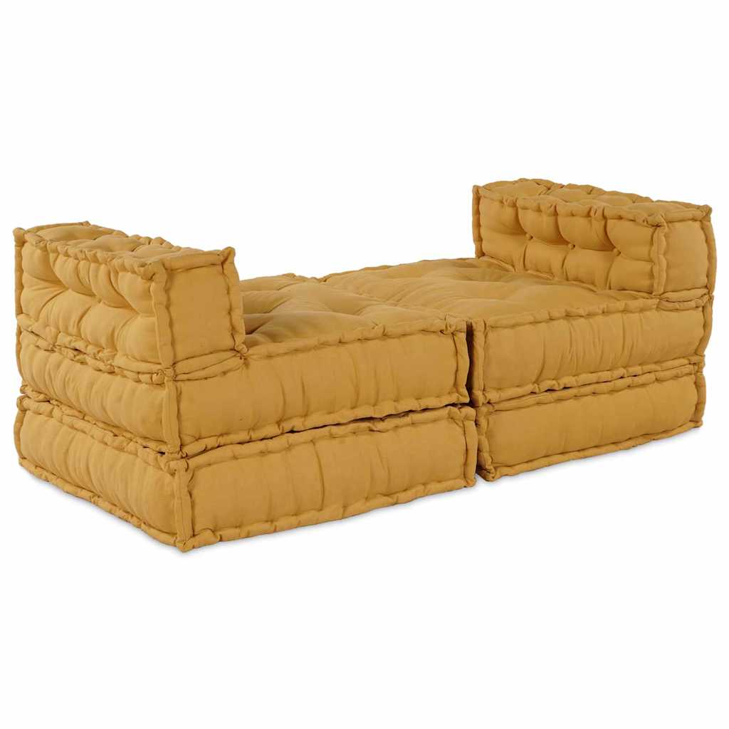 Modularna sofa 4 pcs Žuta Tkanina