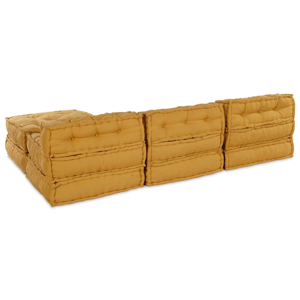 Modularna sofa 4 pcs Žuta Tkanina