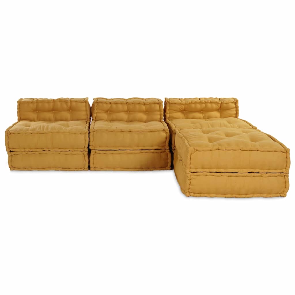 Modularna sofa 4 pcs Žuta Tkanina