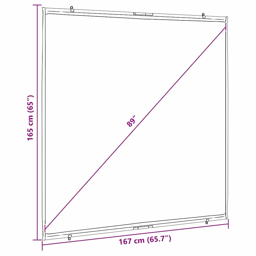 Viseće projekcijsko platno od 89 inča 1:1