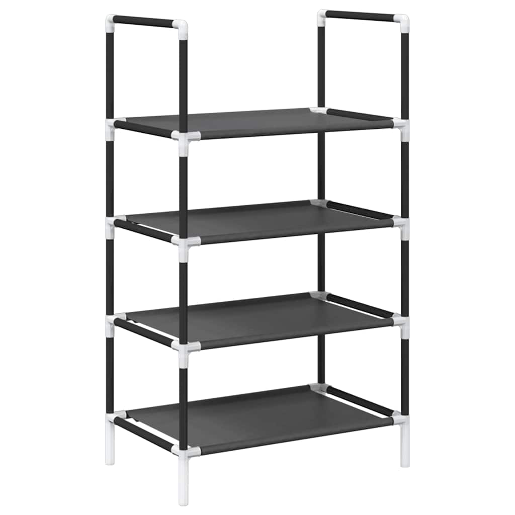 Stalak za cipele 4 razine crni 44x28x77 cm netkana tkanina