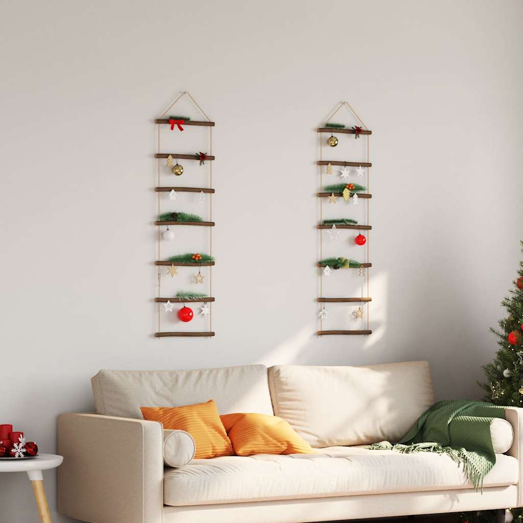 Zidni ukrasi u obliku ljestava 2 kom 30x100 cm prirodne grane
