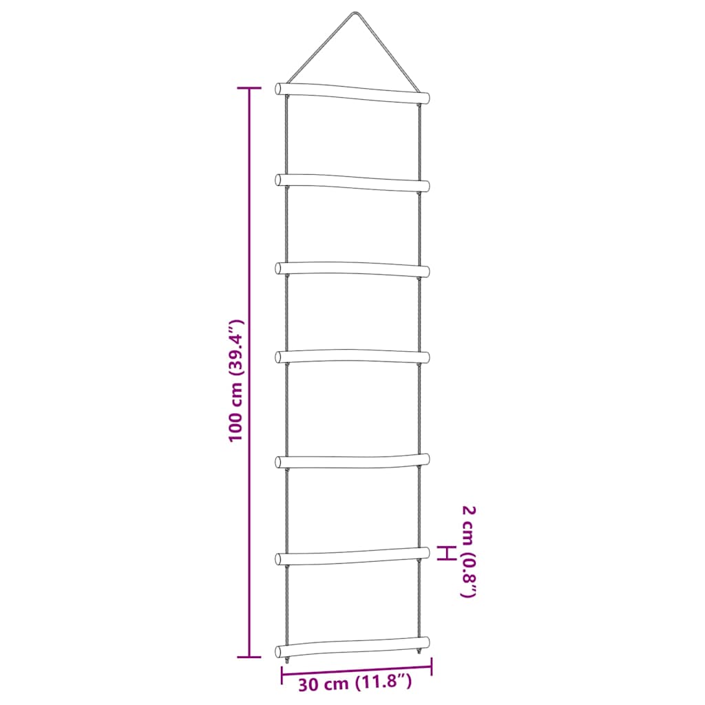 Zidni ukrasi u obliku ljestava 2 kom 30x100 cm prirodne grane