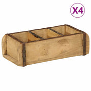 Pladanj 4 pcs Smeđa 30 x 14 x 9 cm Čvrsto drvo iz reciklaže