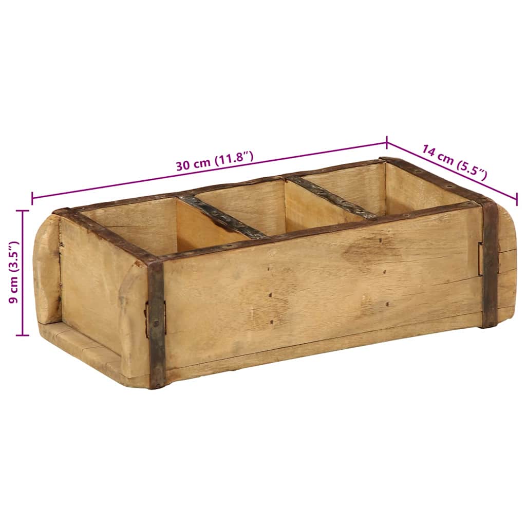 Pladanj 4 pcs Smeđa 30 x 14 x 9 cm Čvrsto drvo iz reciklaže