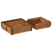 Pladanj 2 pcs Smeđa 29 x 31 x 10 cm Čvrsto drvo iz reciklaže