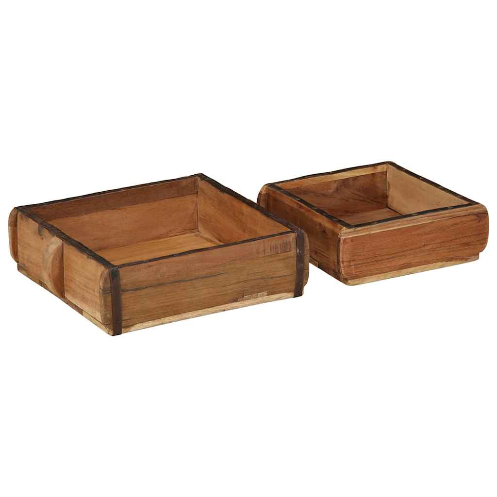 Pladanj 2 pcs Smeđa 29 x 31 x 10 cm Čvrsto drvo iz reciklaže