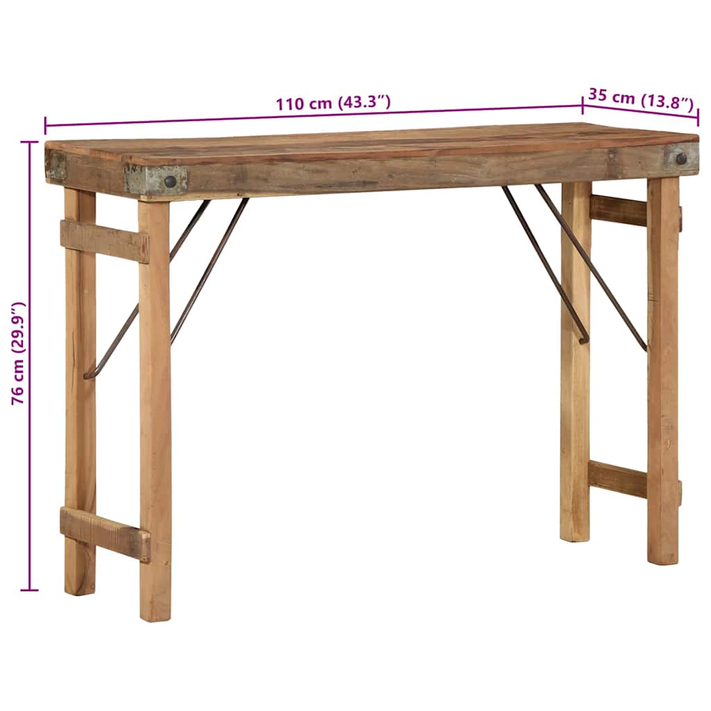 Konačna Stolić Smeđa 110 x 35 x 76 cm Čvrsto drvo iz reciklaže
