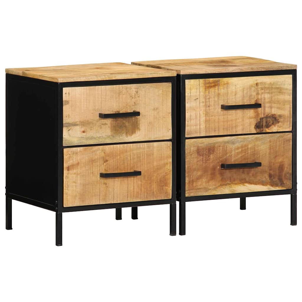 Noćni ormar s ladicama 2 pcs Smeđa i crna 40 x 35 x 50 cm