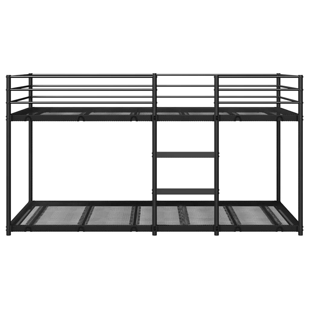 Krevet na kat bez madraca crni 90x200 cm čelik