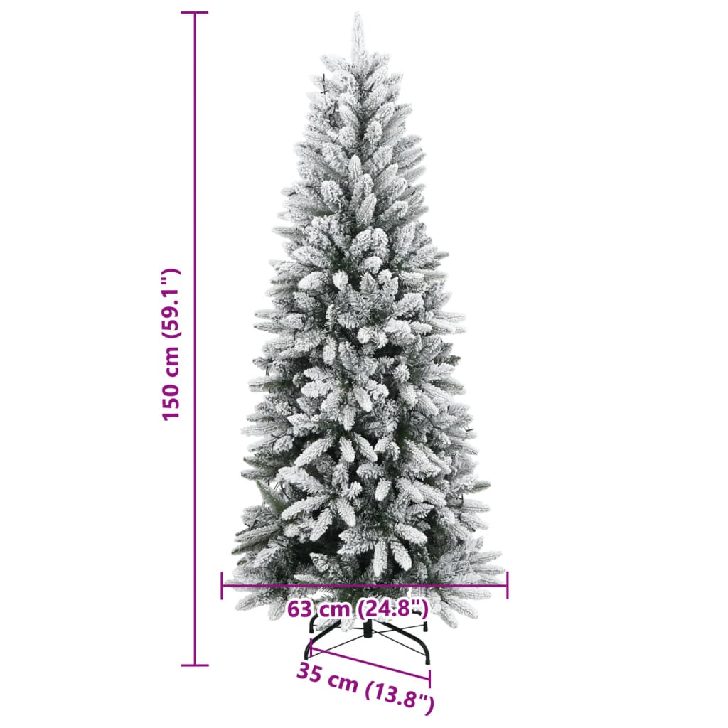 Umjetno božićno drvce sa 150 LED žarulja i snijegom 150 cm