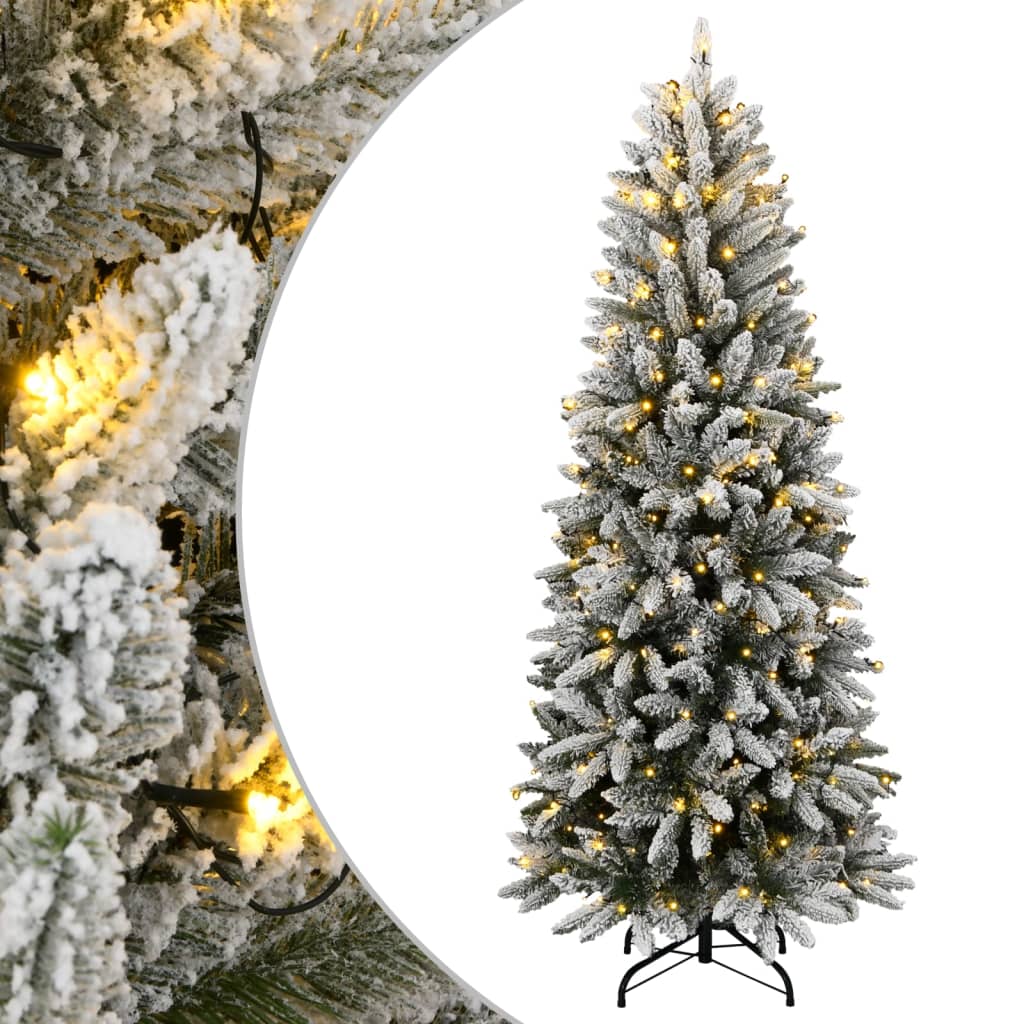 Umjetno božićno drvce s 300 LED žarulja i snijegom 210 cm