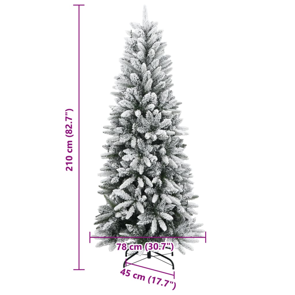 Umjetno božićno drvce s 300 LED žarulja i snijegom 210 cm