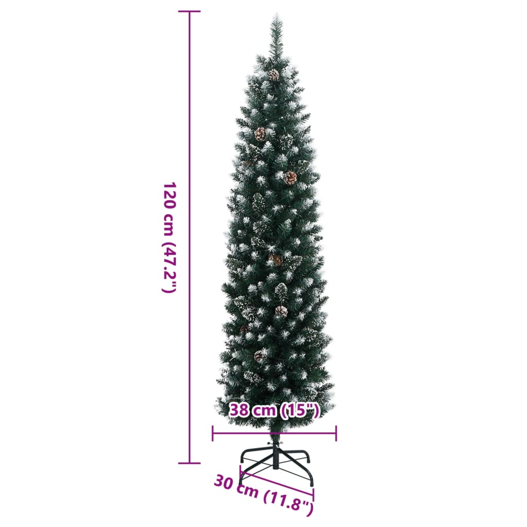 Umjetno tanko božićno drvce sa 150 LED žarulja 120 cm