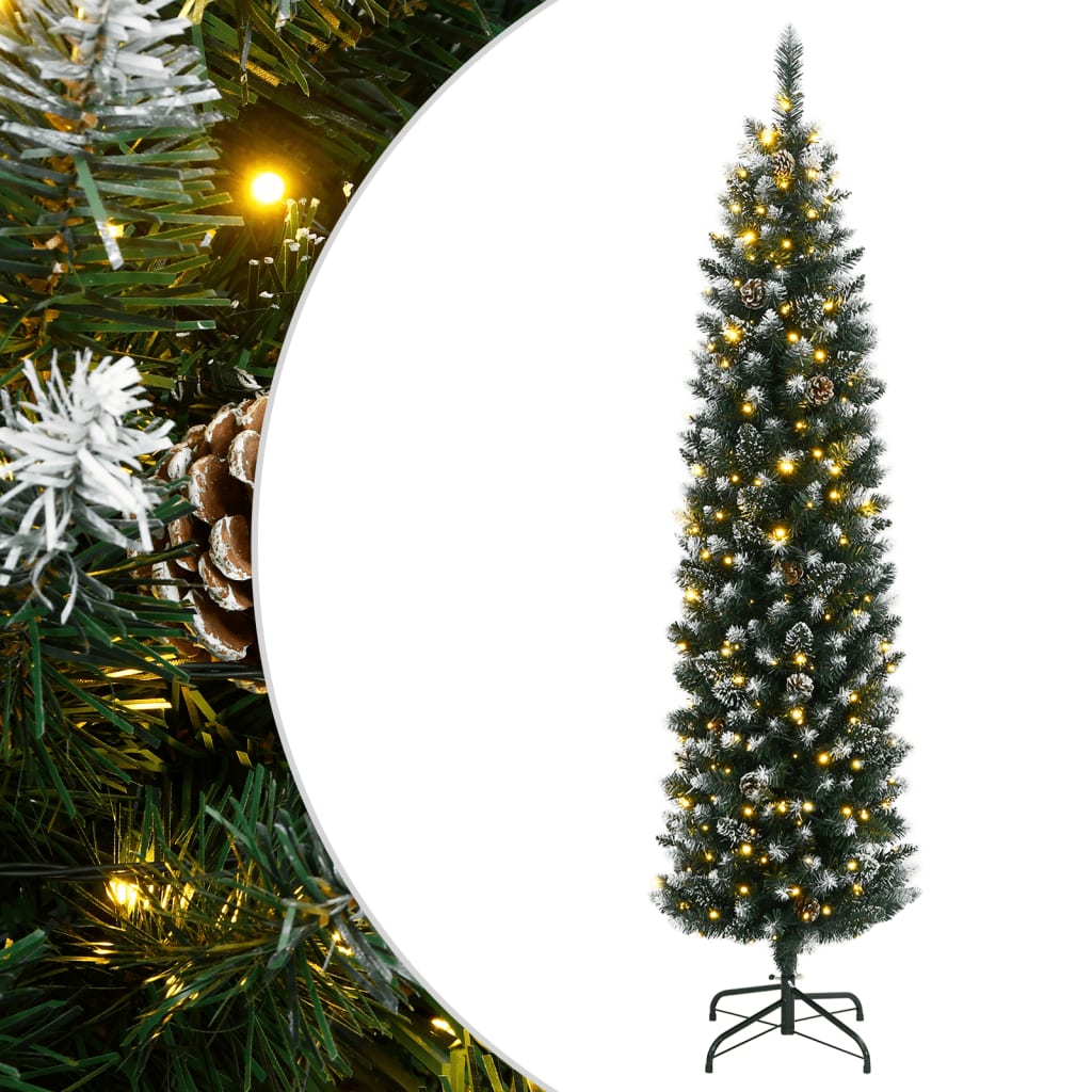 Umjetno tanko božićno drvce s 300 LED žarulja 210 cm