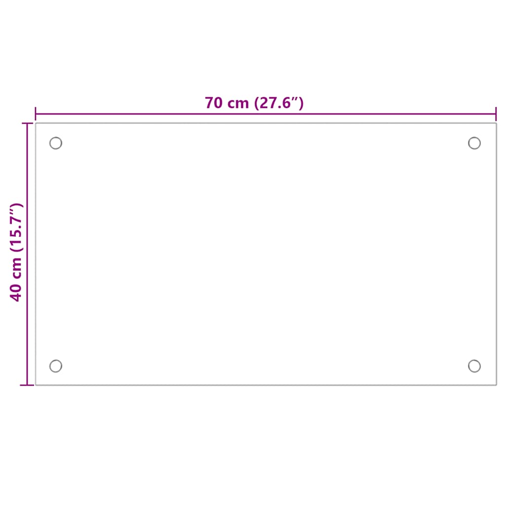 Kuhinjske zaštite od prskanja 2 kom bijele 70 x 40 cm staklene