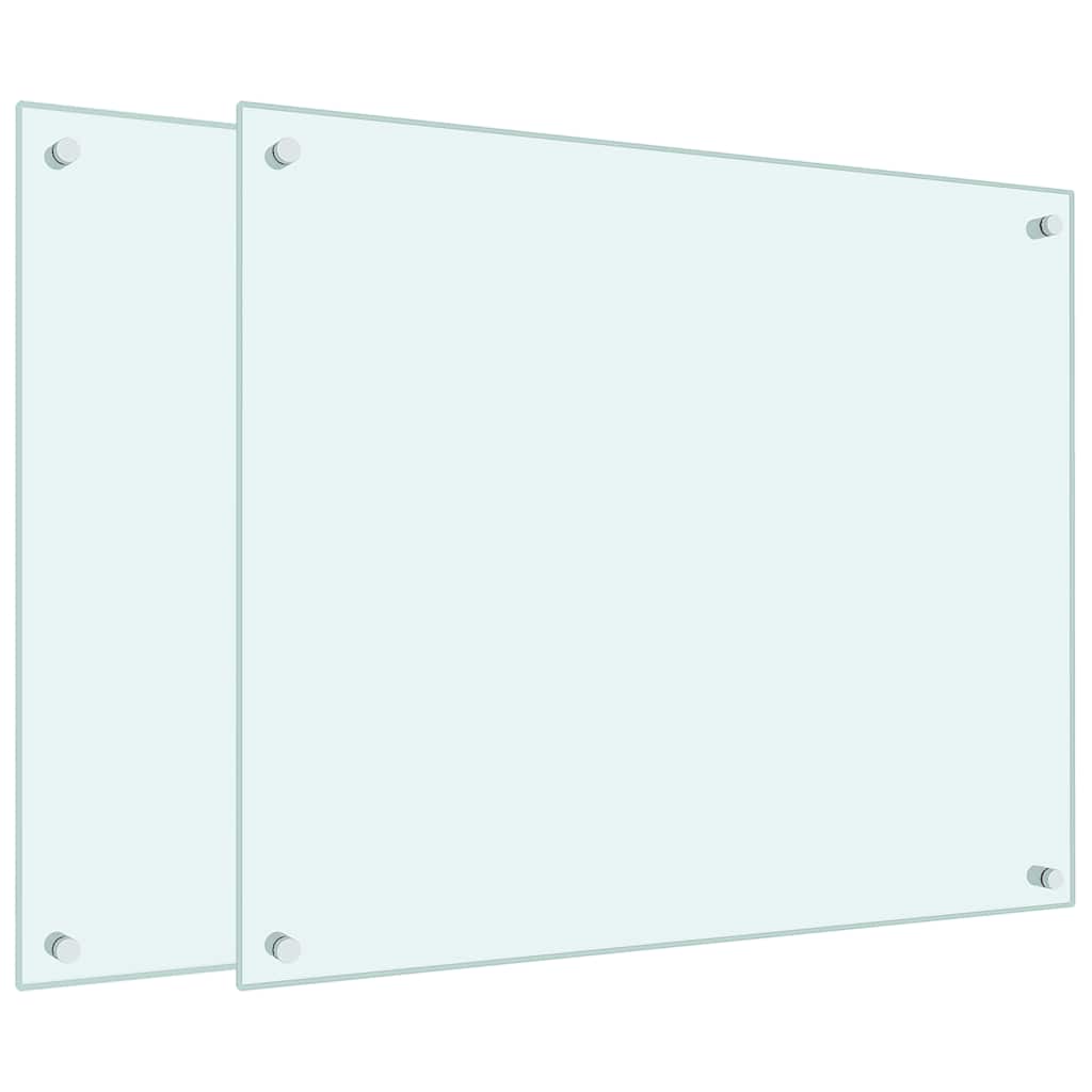Kuhinjske zaštite od prskanja 2 kom bijele 70 x 60 cm staklene