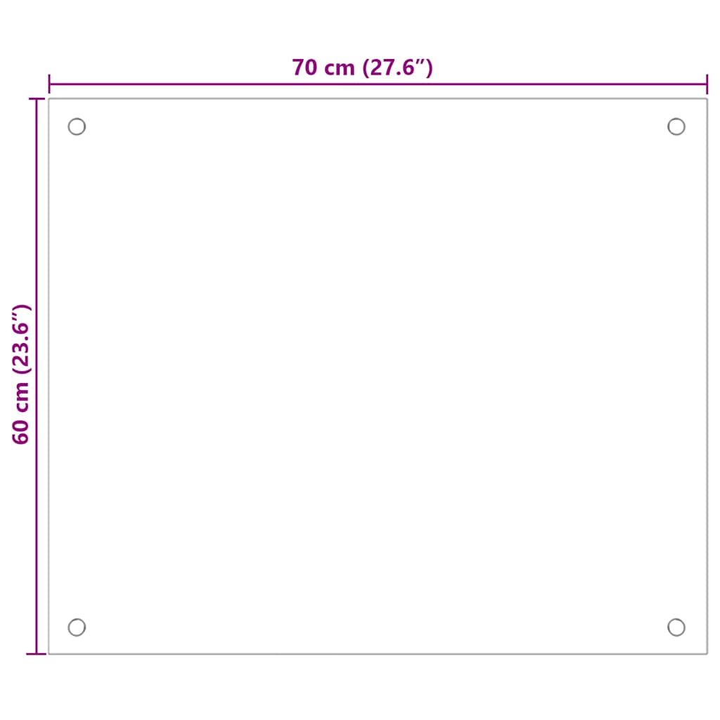 Kuhinjske zaštite od prskanja 2 kom bijele 70 x 60 cm staklene