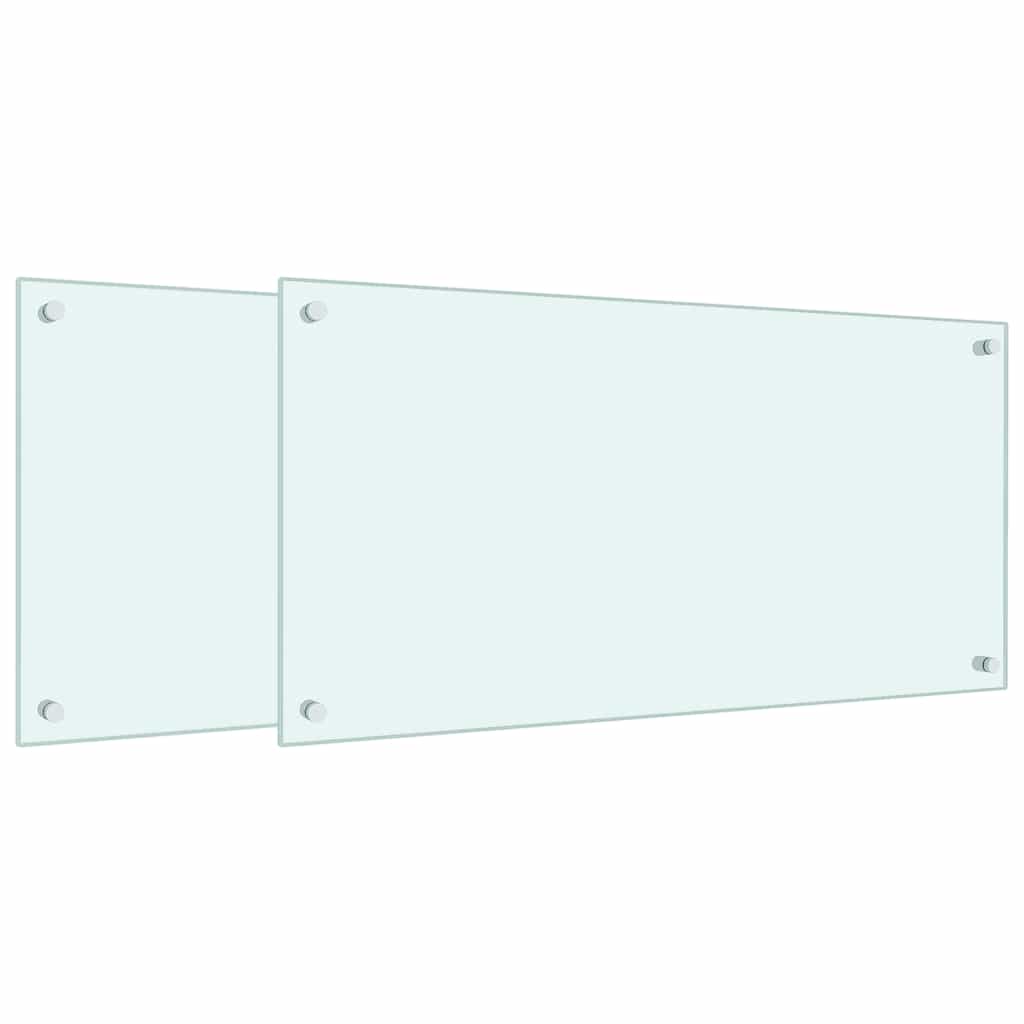 Kuhinjske zaštite od prskanja 2 kom bijele 80 x 40 cm staklene